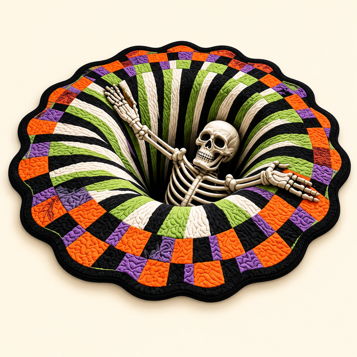 3D Skeleton Escape Halloween Rug