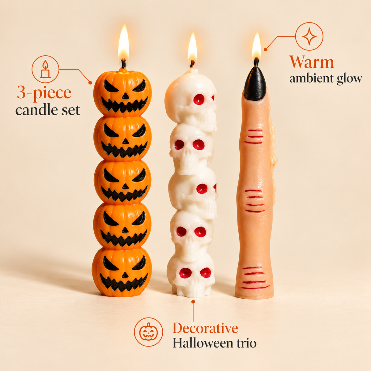 Haunted Trio Halloween Candles