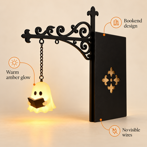 Ghostly Swinging Bookshelf Lantern