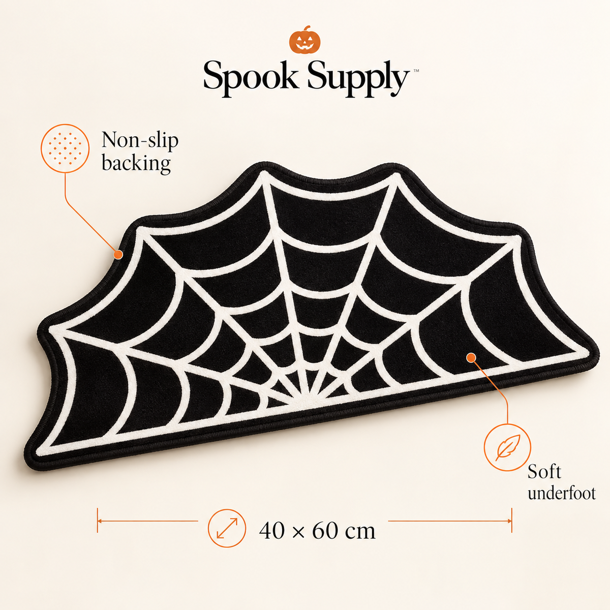 Spider Web Halloween Door Mat