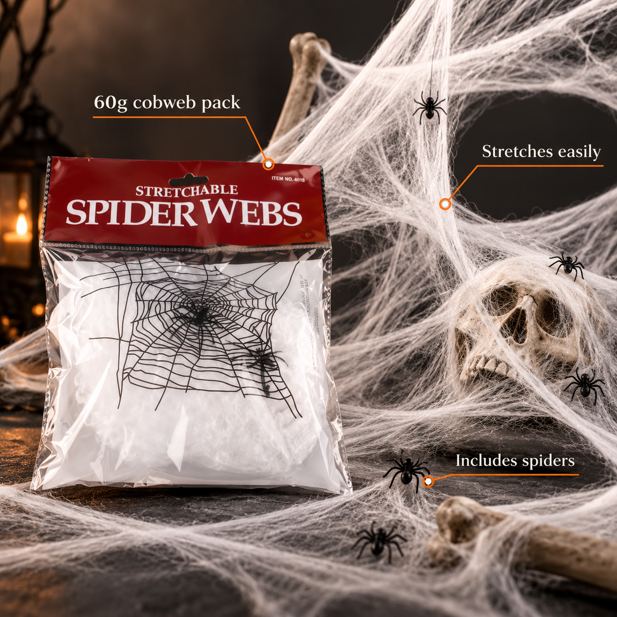 Stretchable Spider Web Decoration