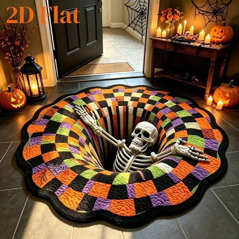 3D Skeleton Escape Halloween Rug