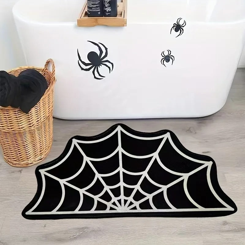 Spider Web Halloween Door Mat
